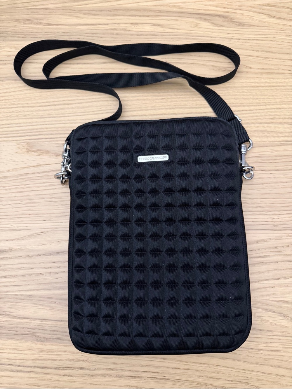 Rebecca Minkoff Black Quilted Crossbody Messenger Bag
